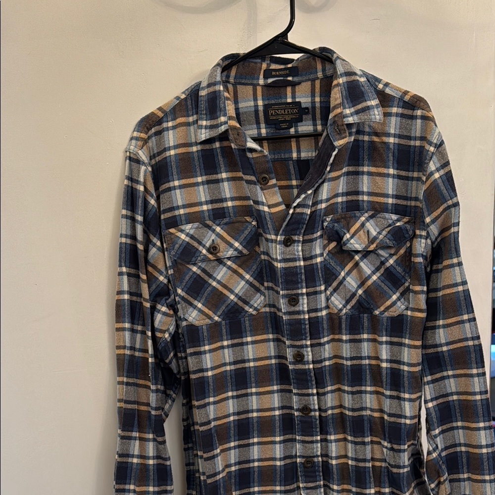 Pendleton Blue and Brown Casual Button Down Shirt